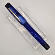 “Blue with White Swirl” - Mercury Convertible Pocket Fountain Pen / Rollerball with clip - DaveDollarCustomPens