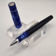 "Blue with White Whirl" - Mercury Convertible Fountain Pen / Rollerball - DaveDollarCustomPens