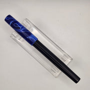 "Blue with White Whirl" - Mercury Convertible Fountain Pen / Rollerball - DaveDollarCustomPens