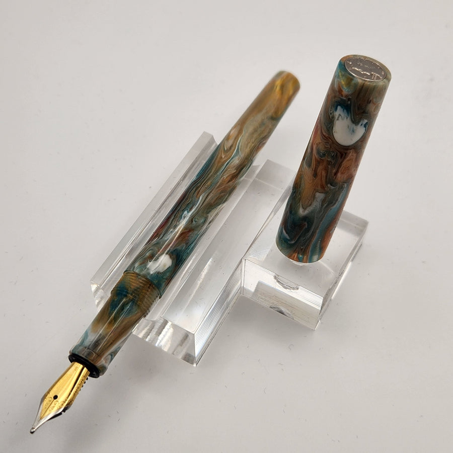 "Coral Reef" Mercury Convertible Fountain Pen / Rollerball - DaveDollarCustomPens