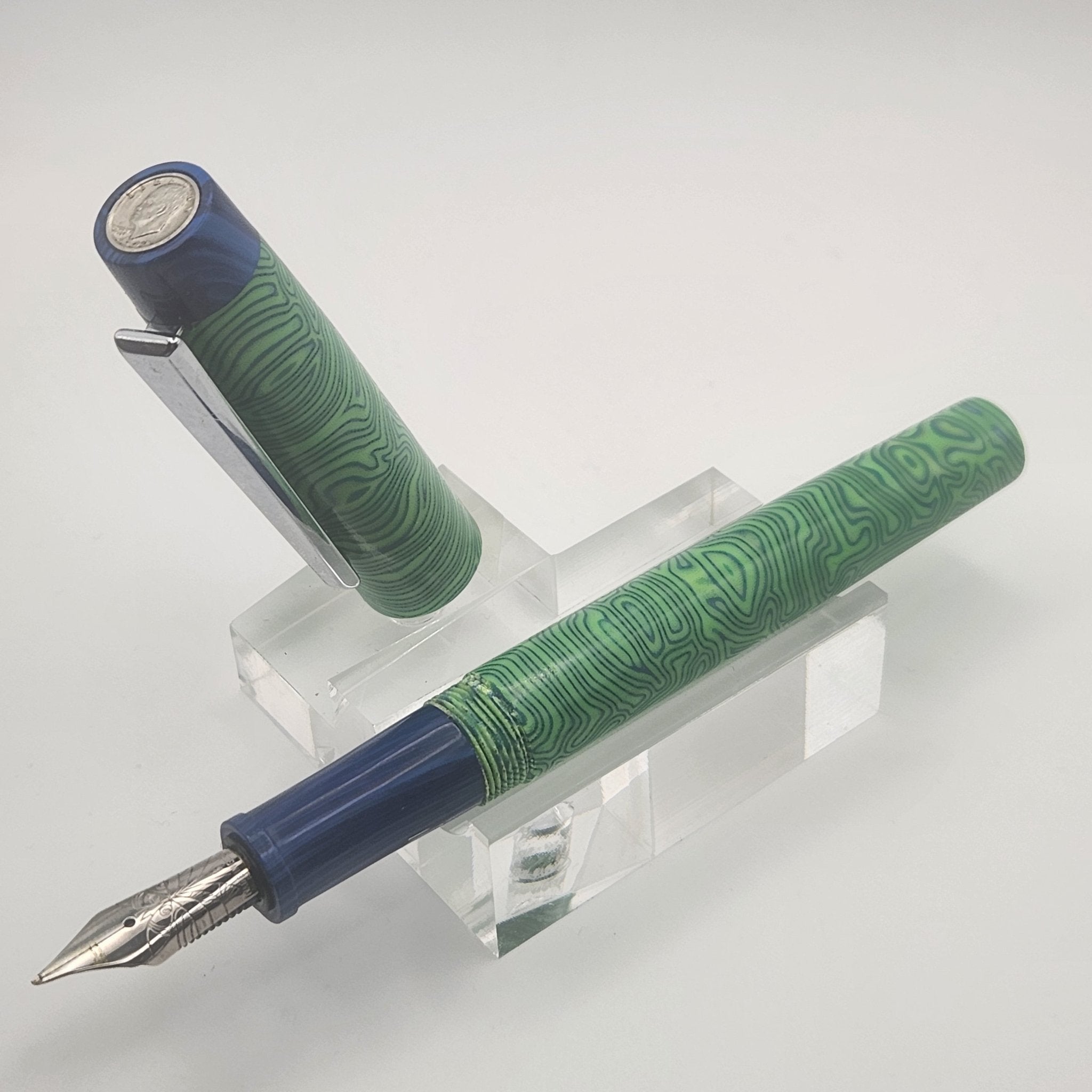 Ghostbuster Micarta - IKE Fountain Pen with clip - DaveDollarCustomPens