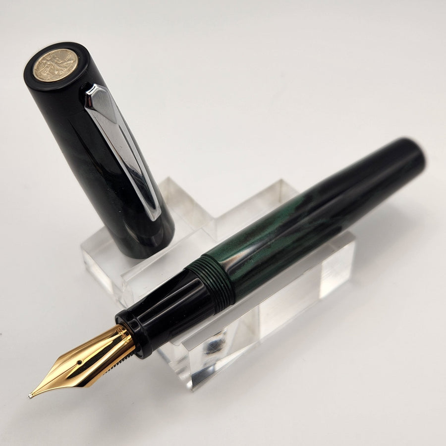 "Jaguar Ebonite" - Liberty Fountain Pen - with Clip and #8 Nib - DaveDollarCustomPens