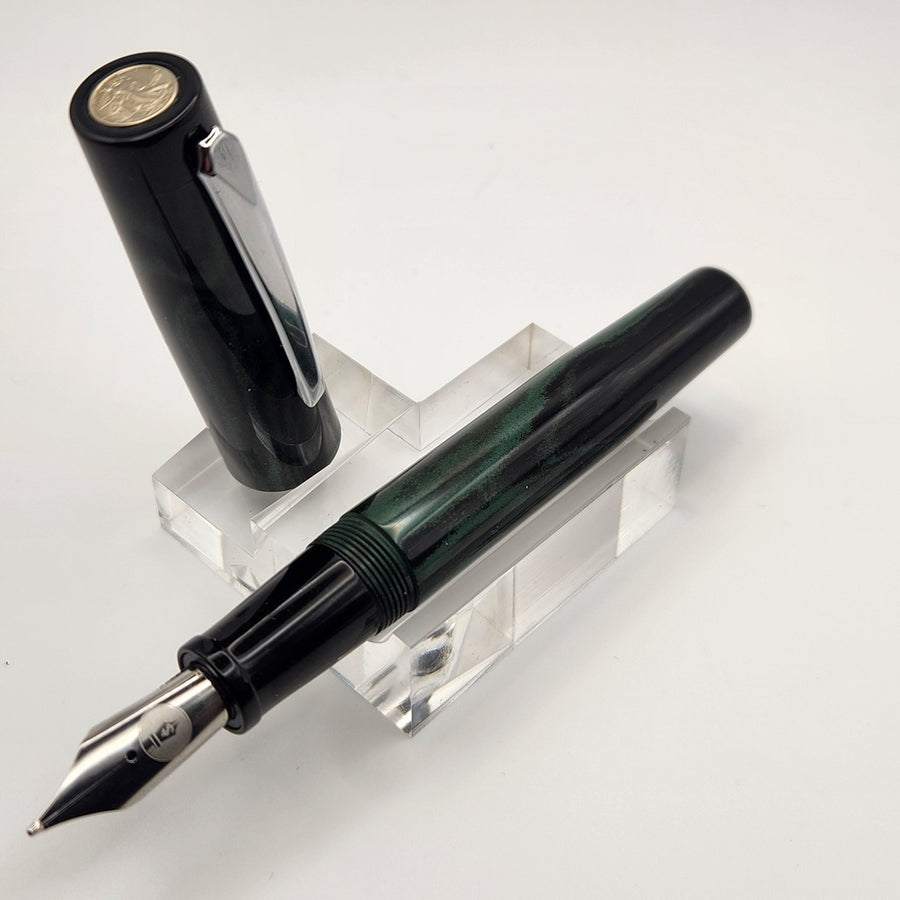 "Jaguar Ebonite" - Liberty Fountain Pen - with Clip and #8 Nib - DaveDollarCustomPens