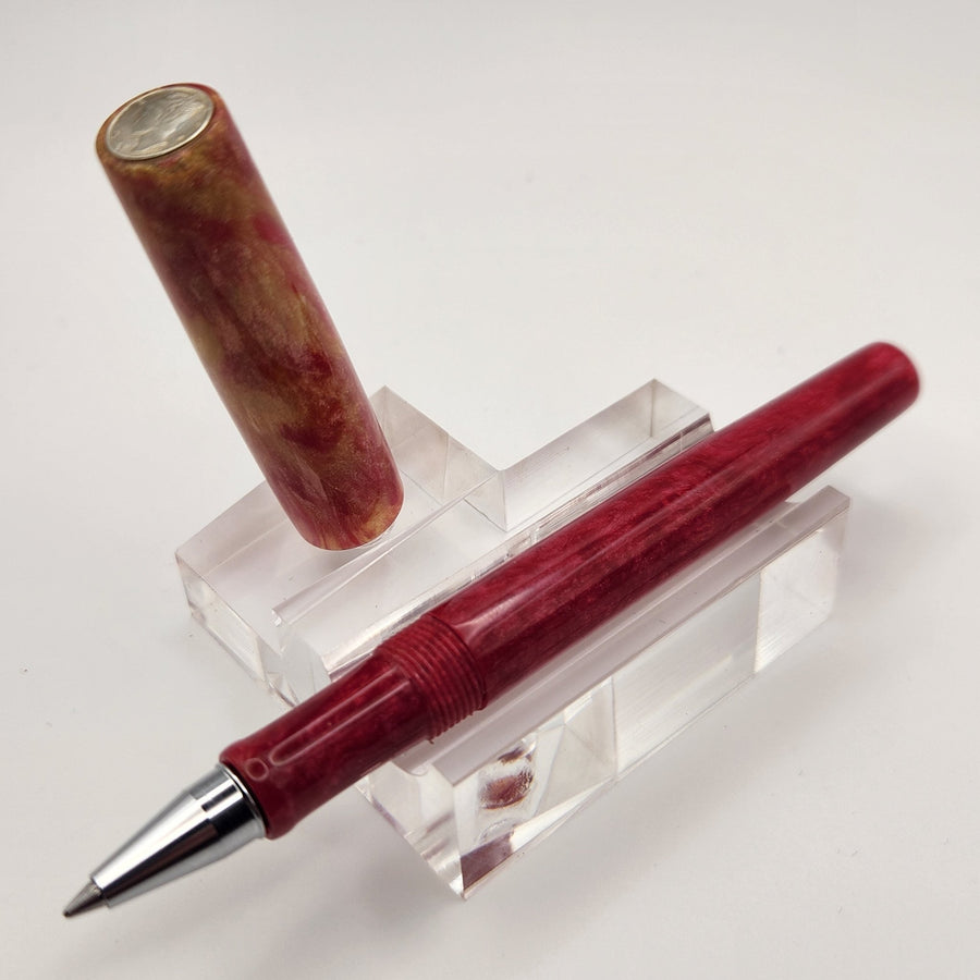 Mercury Convertible Pocket Fountain Pen / Rollerball - “Vandy Ruby" - DaveDollarCustomPens