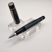 "Pale Green & Black" - Mercury Convertible Pocket Fountain Pen / Rollerball with clip - DaveDollarCustomPens