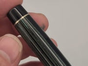 "Pale Green & Black" - Mercury Convertible Pocket Fountain Pen / Rollerball with clip