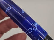 "Blue with White Swirl" and Black Ebonite - Liberty Fountain Pen - #8 Nib