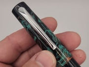 "Teal & Copper" and Black Acrylic - Liberty Fountain Pen - #8 Nib with clip