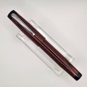 "Strawberry & Black Ebonite" - Liberty Fountain Pen with Clip #8 Nib - DaveDollarCustomPens