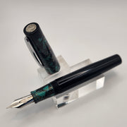 "Teal & Copper" and Black Acrylic - Liberty Fountain Pen - 8 Nib with clip - DaveDollarCustomPens