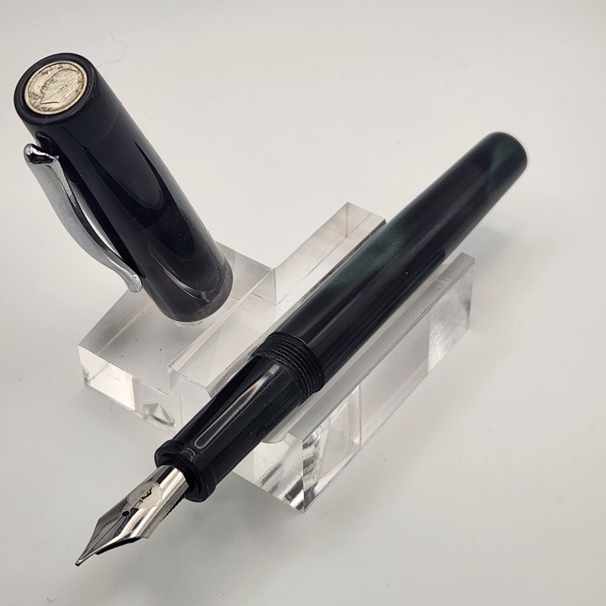 "Trinitite @ Night" - IKE Fountain Pen with clip - DaveDollarCustomPens