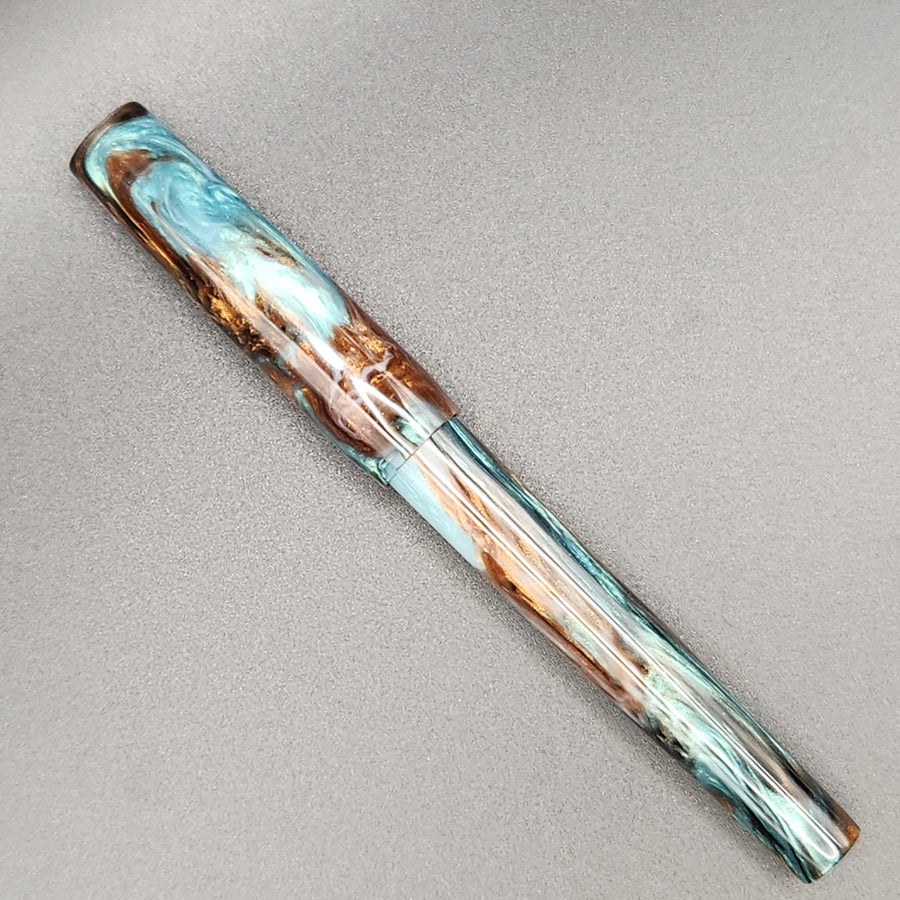 Mercury Pocket Fountain Pen - “Teal Agate”