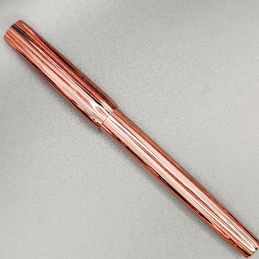 Long Mercury Pocket Fountain Pen - “Strawberry & Black" Ebonite
