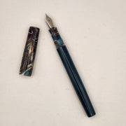 Long Mercury Pocket Fountain Pen - “Emerald Green and Swirl”
