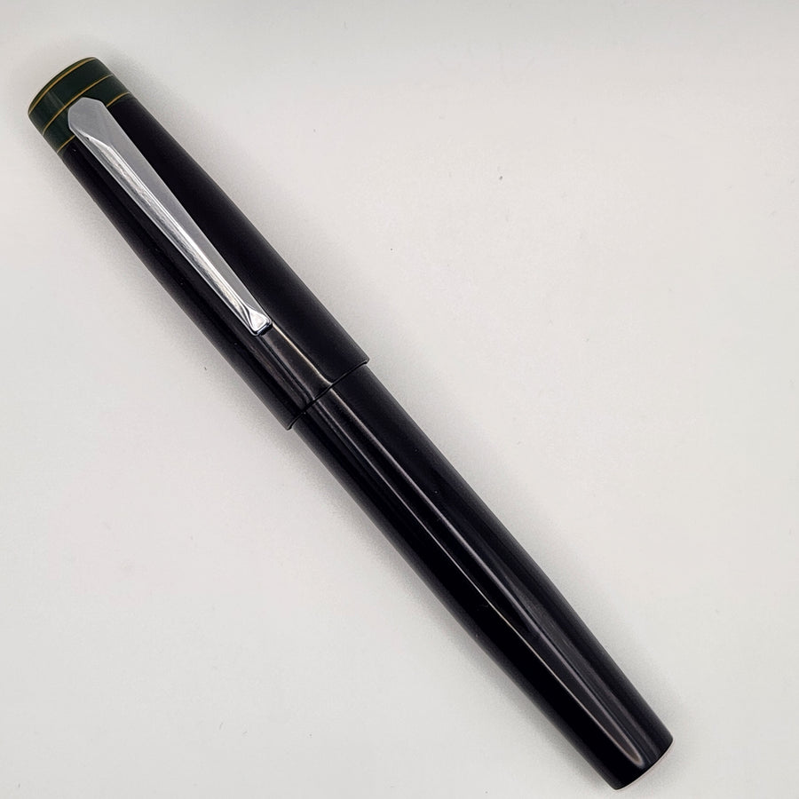 Liberty Fountain Pen - Handmade and Black Ebonite #8 Nib Clip