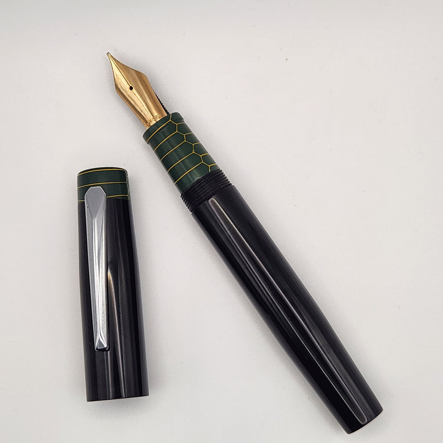 Liberty Fountain Pen - Handmade and Black Ebonite #8 Nib Clip