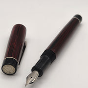 Mercury Pocket Fountain Pen - Strawberry & Black Ebonite with clip (a)