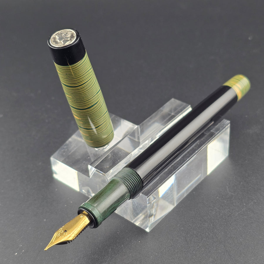 Anton 335 - Mercury Convertible Fountain Pen / Rollerball  - Handmade and Black Ebonite