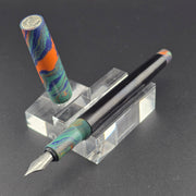 “Blue, Orange & Green” Ebonite - Mercury Convertible Fountain Pen / Rollerball