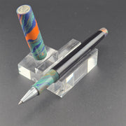 “Blue, Orange & Green” Ebonite - Mercury Convertible Fountain Pen / Rollerball