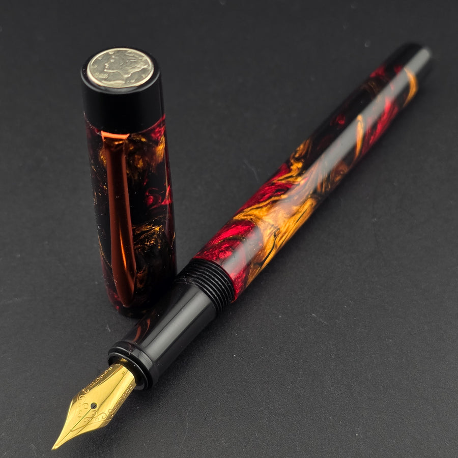“Campfire" - Mercury Convertible Fountain Pen / Rollerball with clip