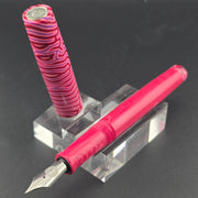 "Brainwaves" Micarta & Juma Gem "Red" - IKE Fountain Pen