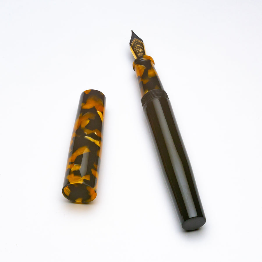 Liberty Fountain Pen - Honey Noir Cellulose Acetate and Ebonite