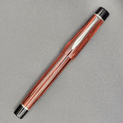 Mercury Pocket Fountain Pen - Strawberry & Black Ebonite with clip