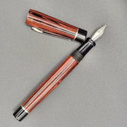 Mercury Pocket Fountain Pen - Strawberry & Black Ebonite with clip