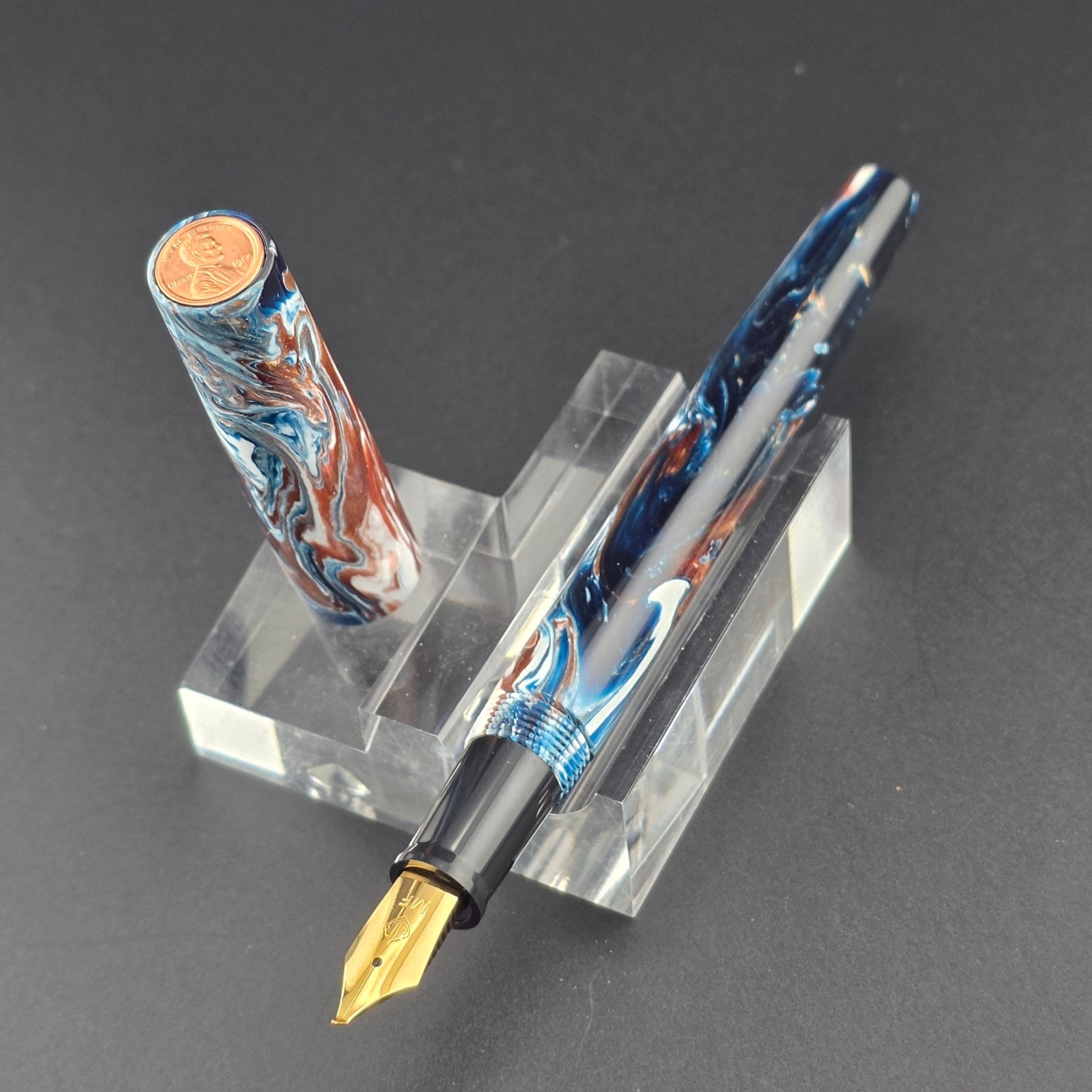 "Achilles Teal" - Fude Freedom fountain pen - DaveDollarCustomPens