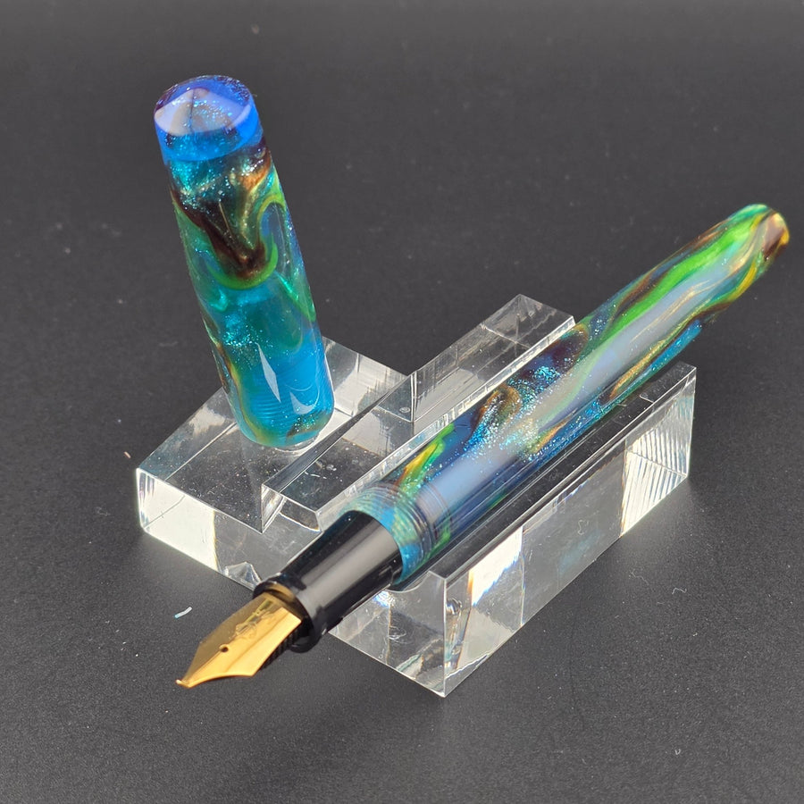 "Belize Cenote" - Fude Freedom fountain pen - DaveDollarCustomPens