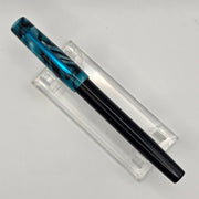 "Blue and Black Acrylic and Black Ebonite" - Mercury Convertible Fountain Pen / Rollerball - DaveDollarCustomPens