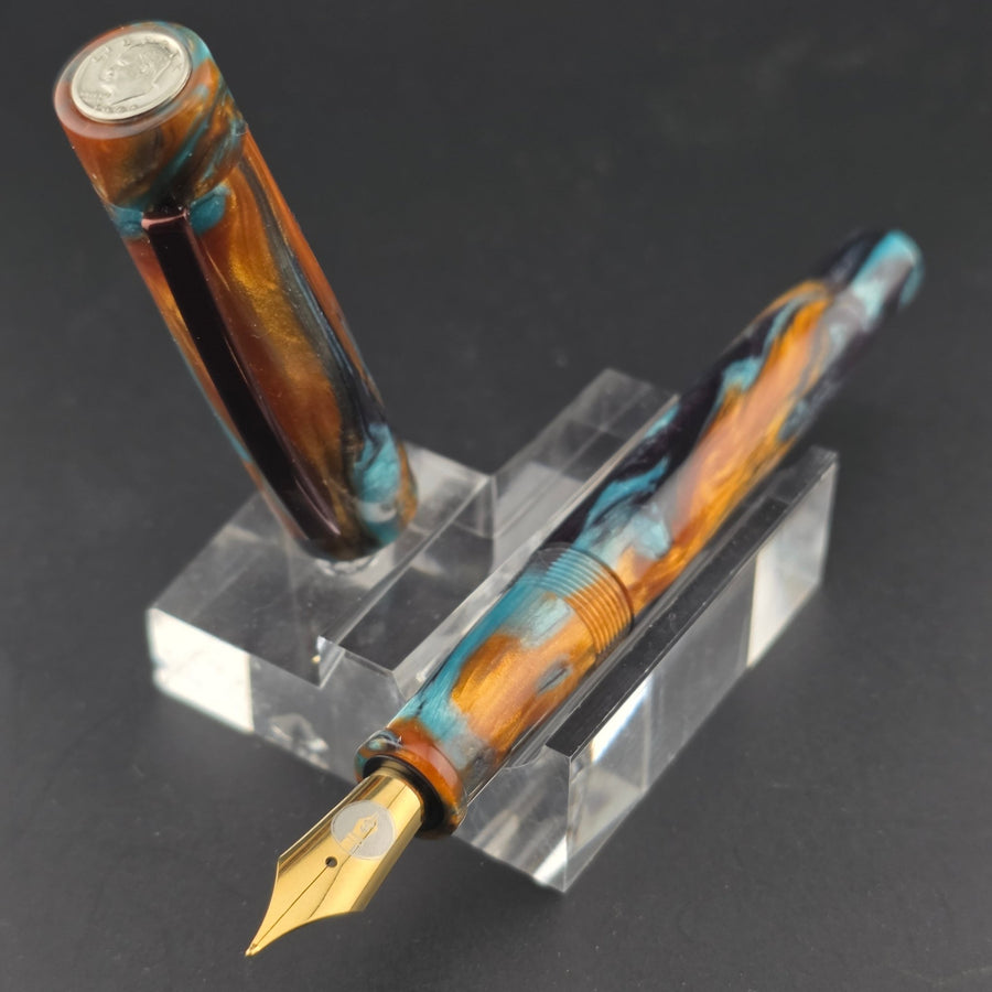 "Bohemian Twilight" - IKE Fountain Pen with clip - DaveDollarCustomPens