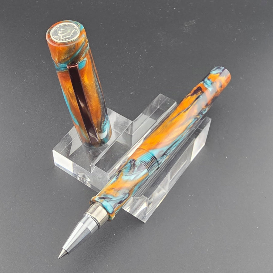 "Bohemian Twilight" - IKE Fountain Pen with clip - DaveDollarCustomPens
