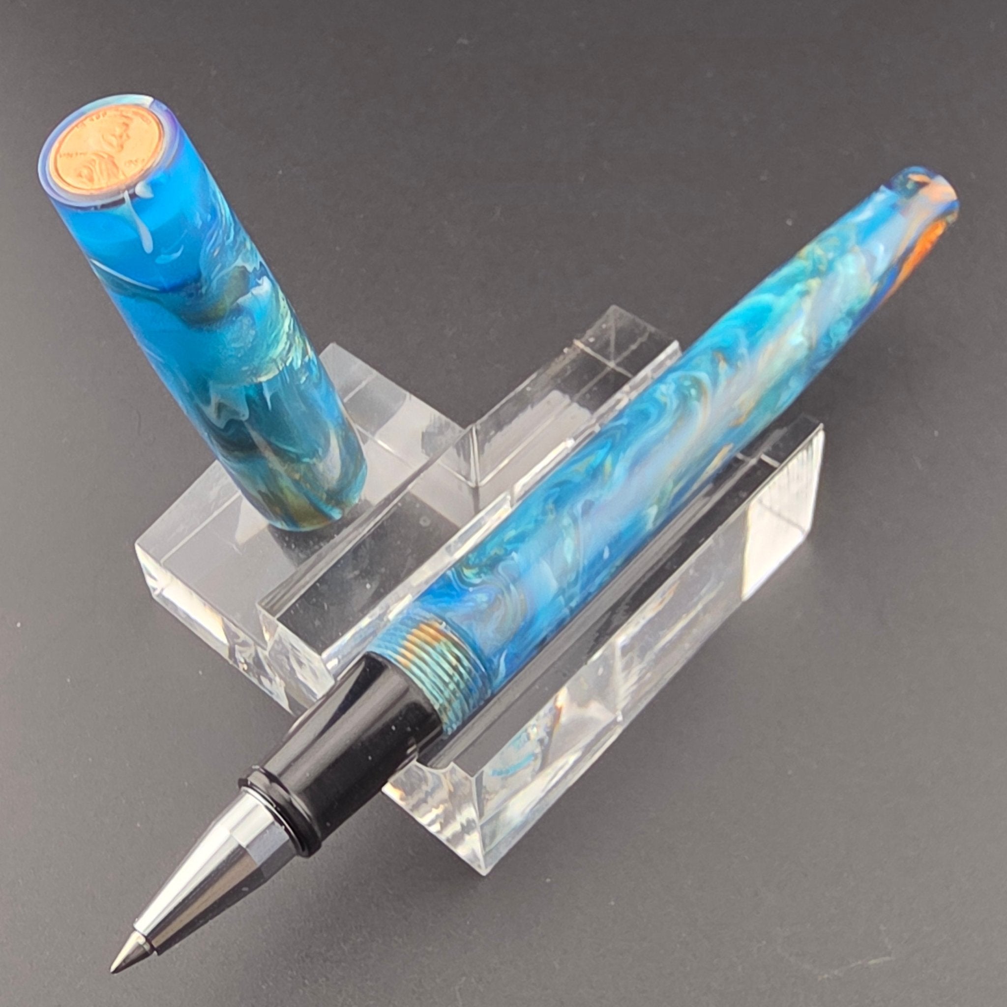 "Caribbean Gold" - Freedom Convertible Fountain Pen - DaveDollarCustomPens