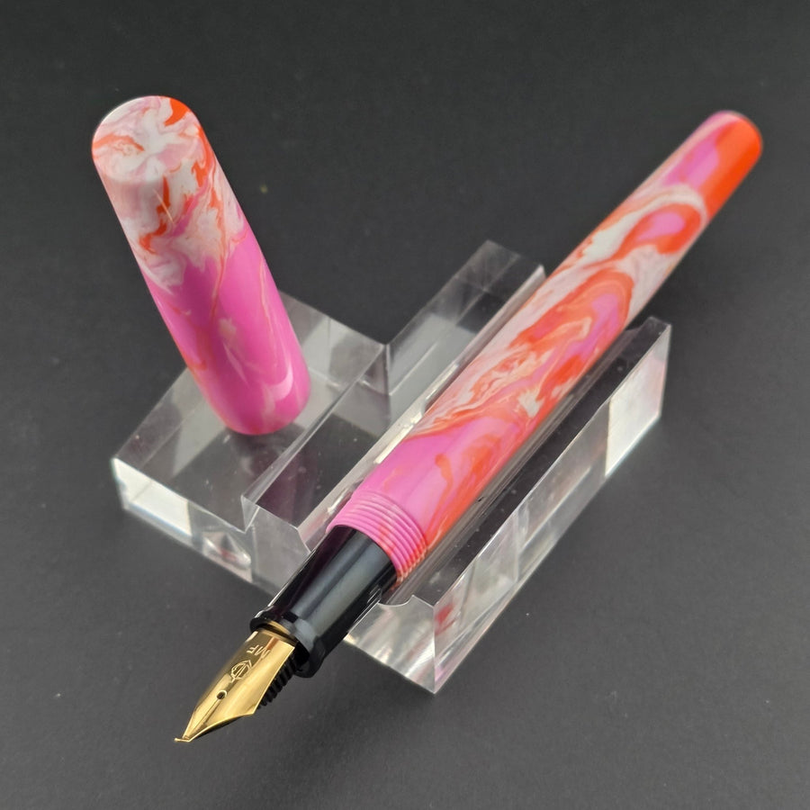 "Cherry Chapstick" - Fude Freedom fountain pen - DaveDollarCustomPens