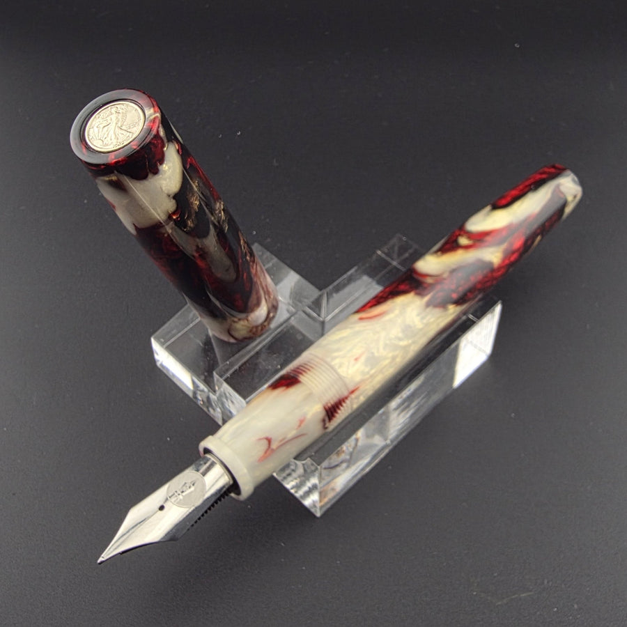 "Cinder & Smoke" - Liberty Fountain Pen - 8 Nib - DaveDollarCustomPens