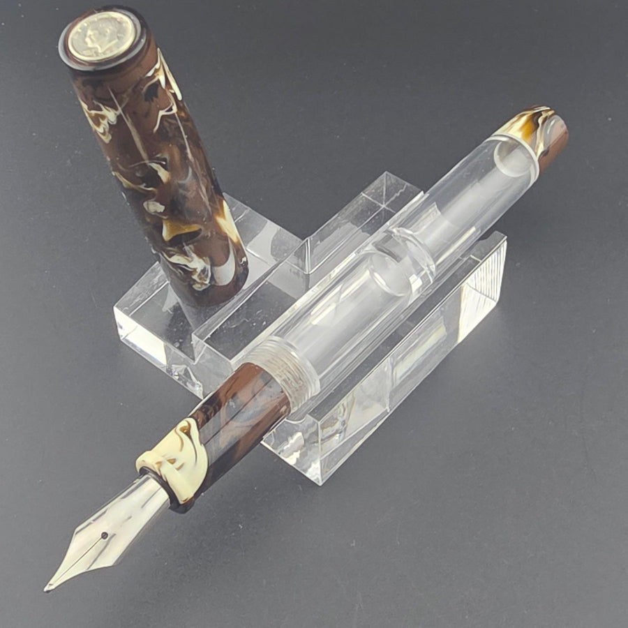 "Cold Brew-Dark Roast" IKE: Display-Dropper Fountain Pen - DaveDollarCustomPens