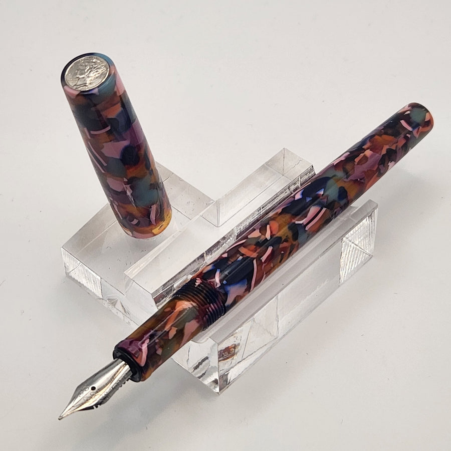 “Dazzle" Cellulose Acetate - Mercury Convertible Fountain Pen / Rollerball - DaveDollarCustomPens