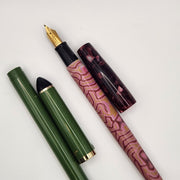 Fude Freedom fountain pen body "Pink Coral and Merlot" - DaveDollarCustomPens