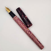 Fude Freedom fountain pen body "Pink Coral and Merlot" - DaveDollarCustomPens