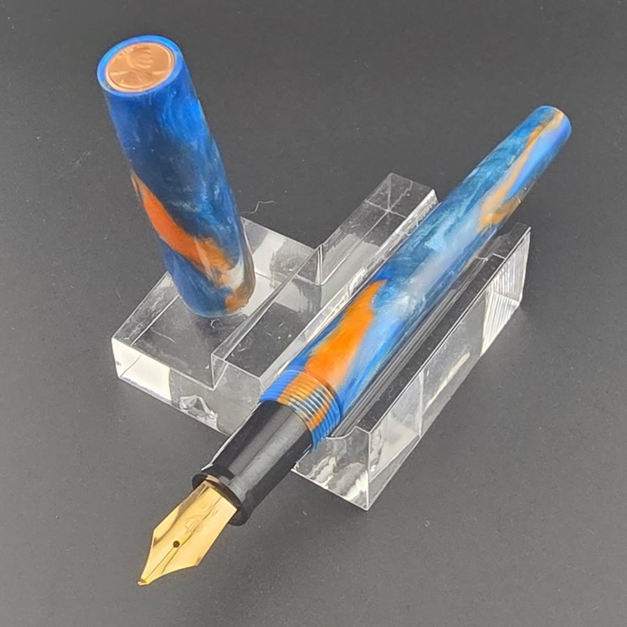 "Golden Azure" - Freedom Convertible Fountain Pen - DaveDollarCustomPens