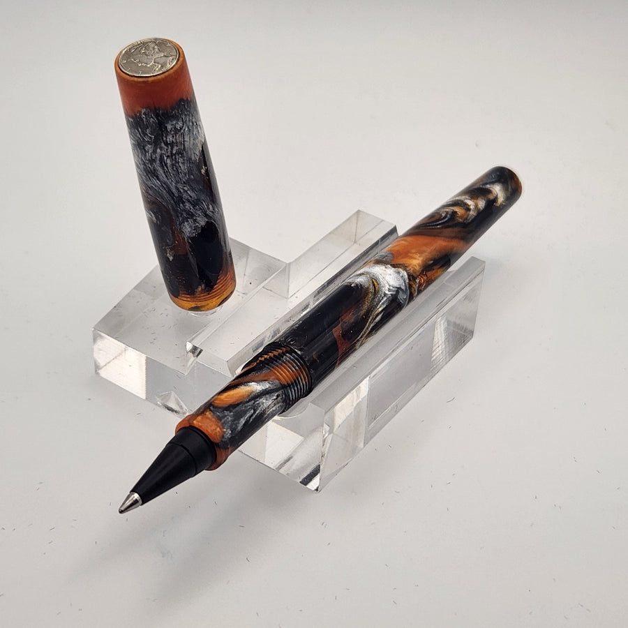"Graphlex Mokume" - Mercury Convertible Fountain Pen / Rollerball - DaveDollarCustomPens