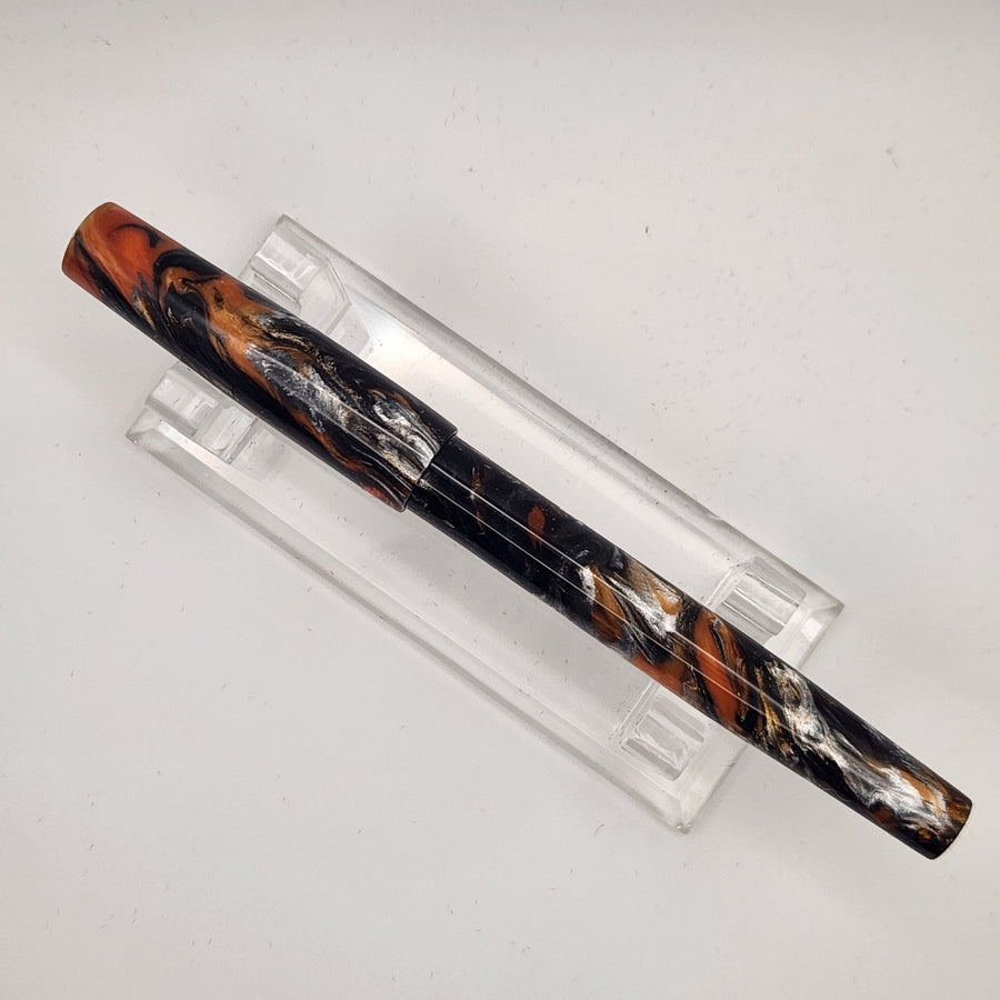 "Graphlex Mokume" - Mercury Convertible Fountain Pen / Rollerball - DaveDollarCustomPens