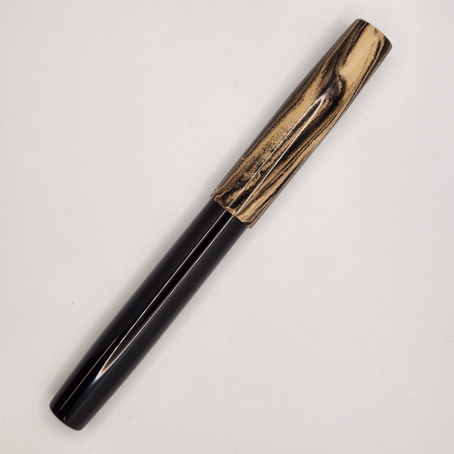 IKE Fountain Pen - Black Sand Ebonite2 - DaveDollarCustomPens