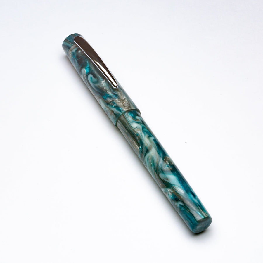 IKE Fountain Pen - Emerald Isle with clip - DaveDollarCustomPens