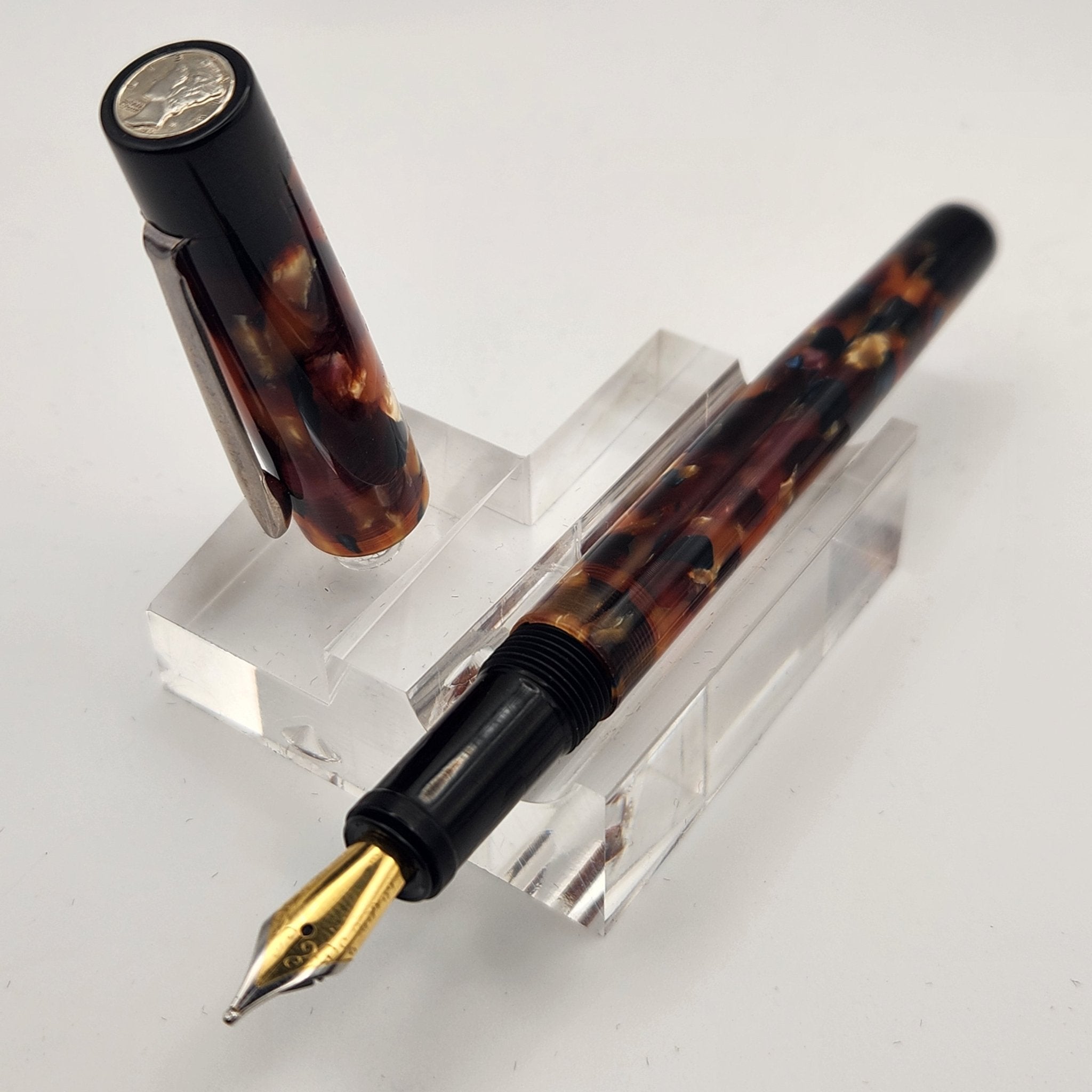 “Kyoto Cellulose Acetate" - Mercury Convertible Fountain Pen / Rollerball with clip - DaveDollarCustomPens