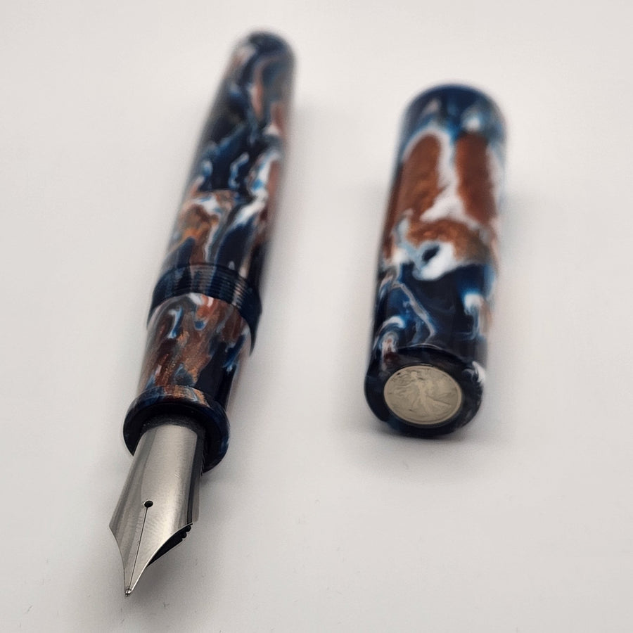 Liberty Fountain Pen - "Achilles Teal" - #8 Nib - DaveDollarCustomPens