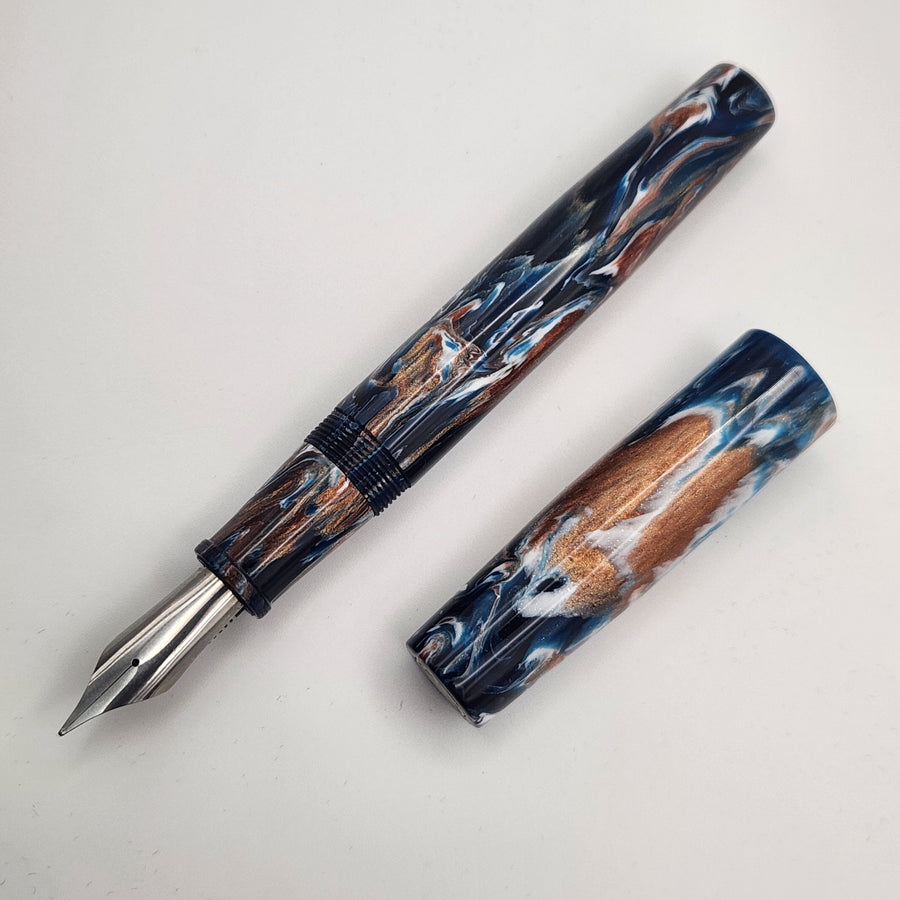 Liberty Fountain Pen - "Achilles Teal" - #8 Nib - DaveDollarCustomPens