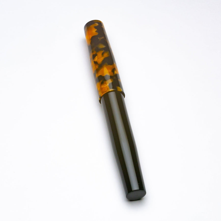 Liberty Fountain Pen - Honey Noir Cellulose Acetate and Ebonite - DaveDollarCustomPens